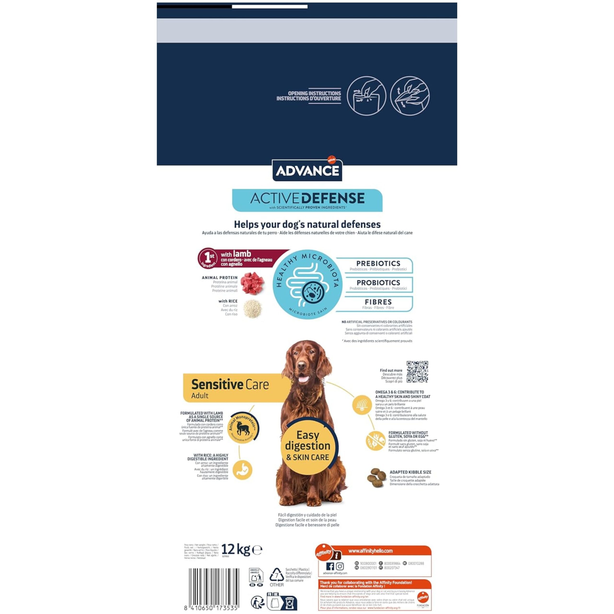 ADVANCE SENSITIVE LAMB&RICE 3 KG. - Imagen 2