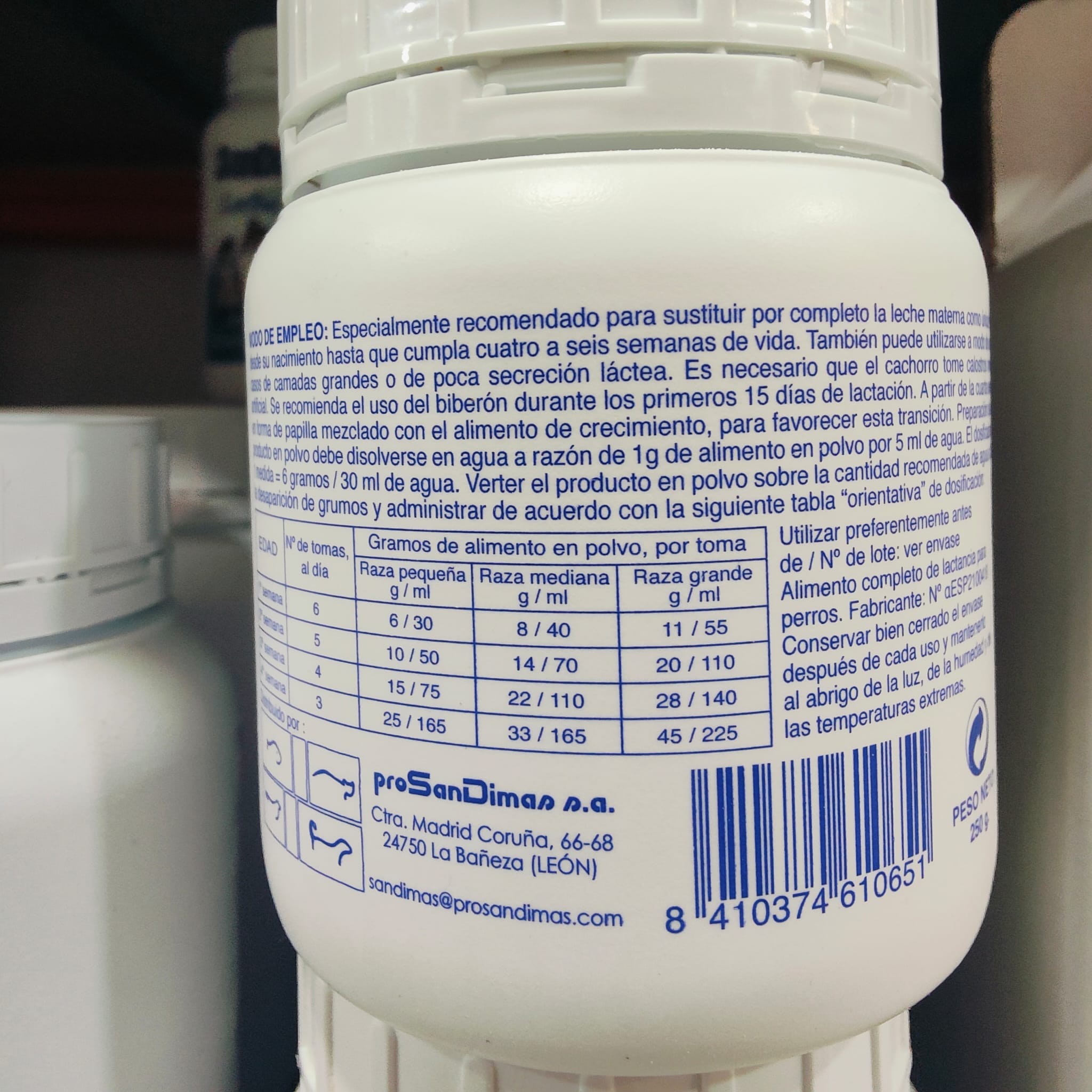 LECHE SAN DIMAS PARA PERROS 250 GR. - Imagen 3